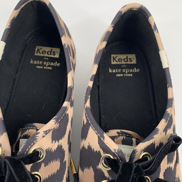 Kate Spade NY x Keds Cheetah Print Tennis Shoes 11 Womens Brown Black Sneakers - Picture 4 of 10